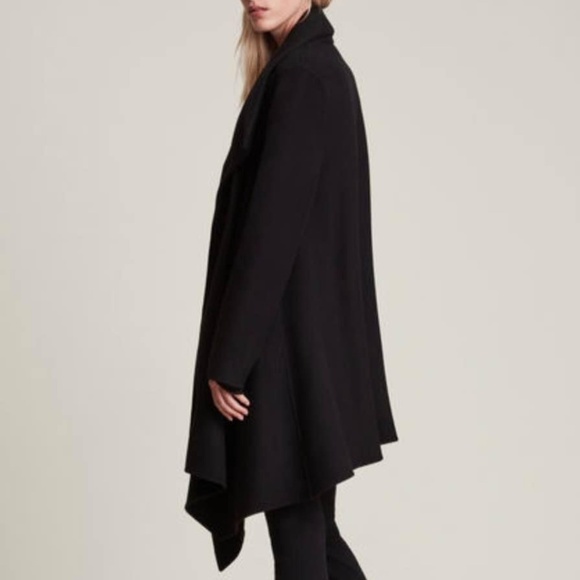 BLACK COAT. ALLSAINTS. Asymmetric shape. Coat & Jacket - Picture 3 of 8